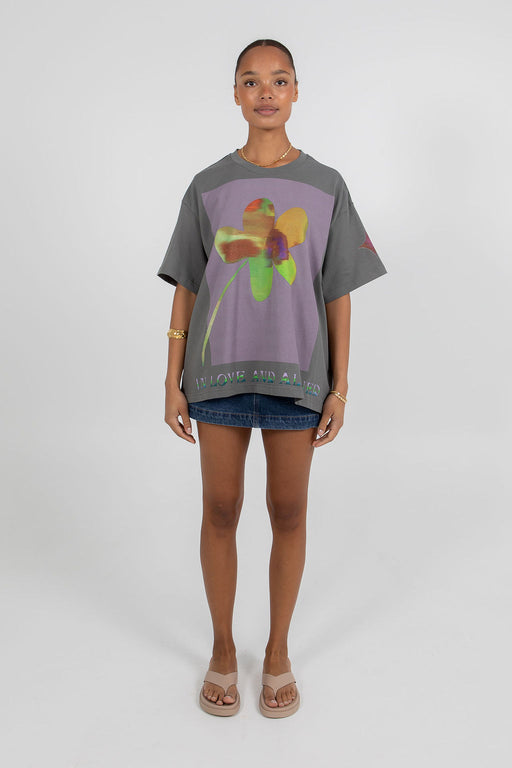 Aligned Boxy Tee - Charcoal