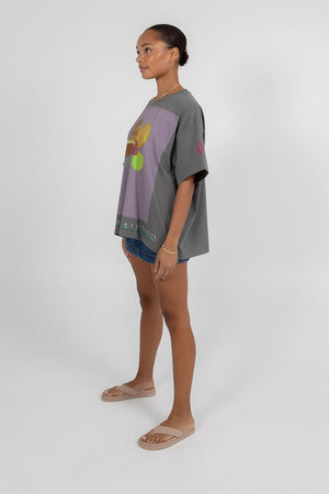 Aligned Boxy Tee - Charcoal