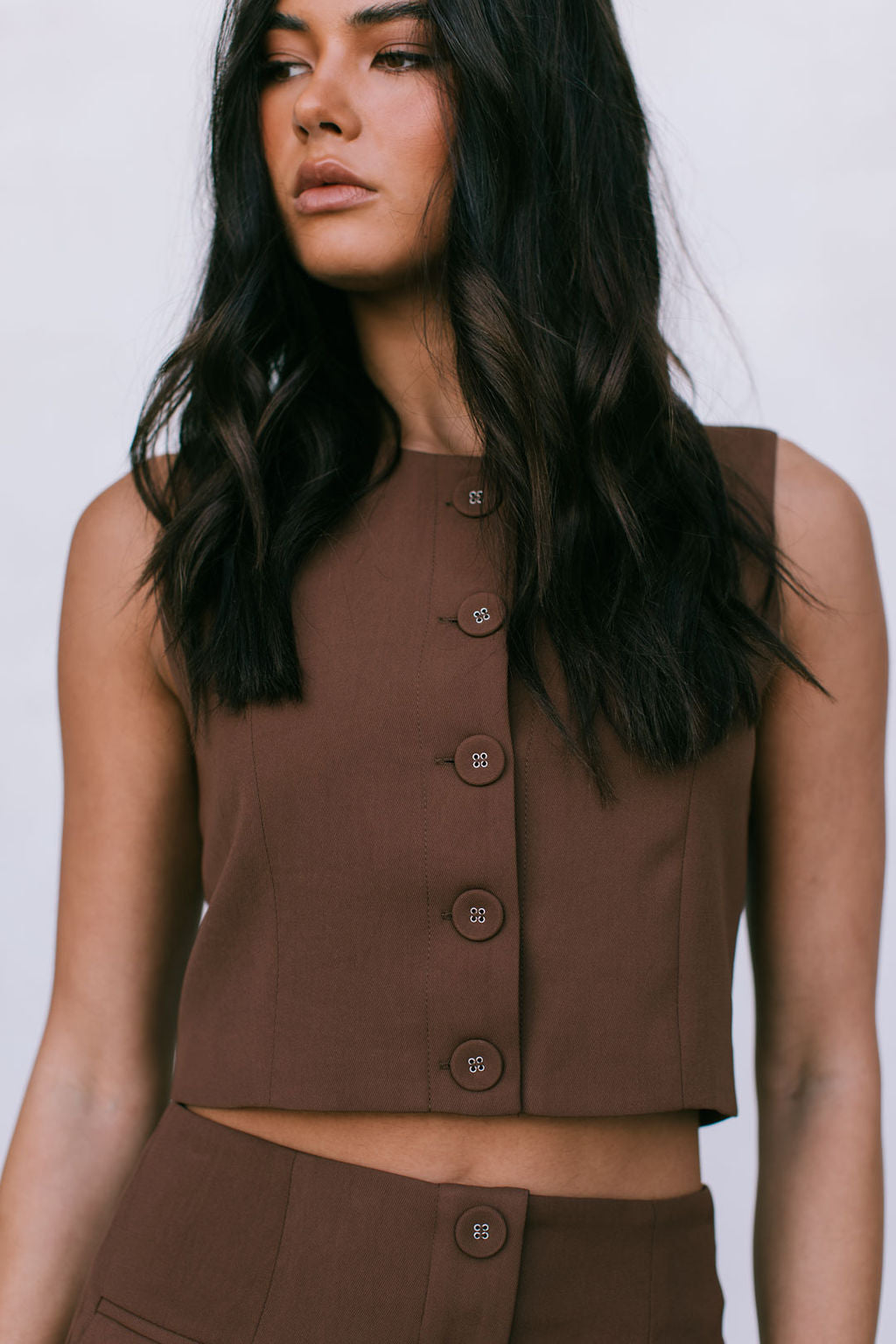 Daya Cropped Top Chocolate