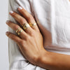 Eros Medium Textured Ring - Gold