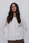 Vanessa Knit Cardigan - Beige Marle