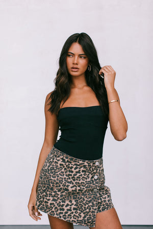 Uliana Skort - Leopard Denim