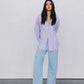 Saint Oversized Shirt - Lilac/Peach Stripe