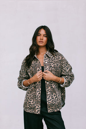 Hallie Shacket - Leopard Denim