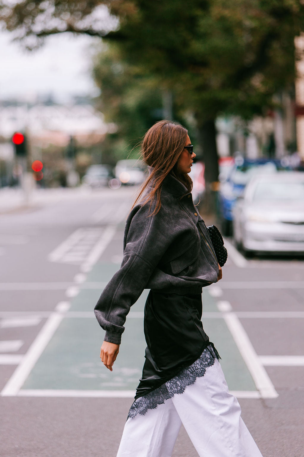PRE ORDER Aliyah Bomber Jacket Charcoal