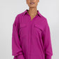 Rosette Oversized Shirt - Magenta