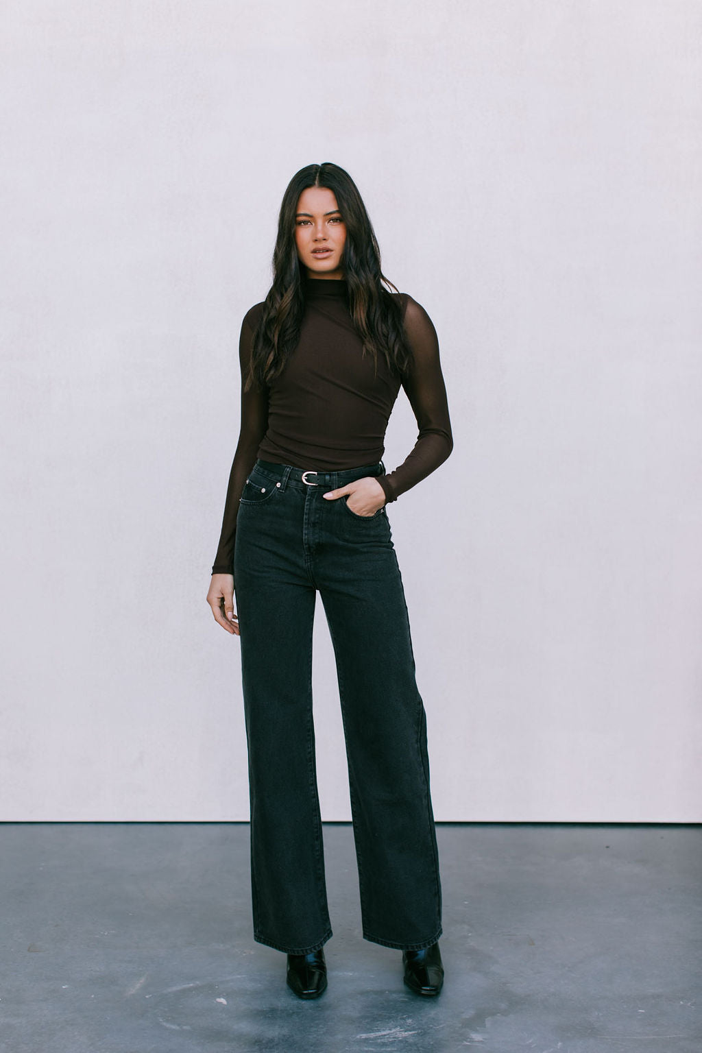 PRE ORDER Dakitah Long Sleeve Top Dark Espresso