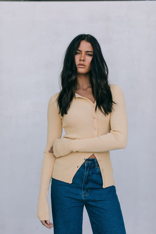 Brianna Knit Top - Butter Yellow