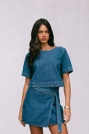 Farley Skirt - Indigo Denim