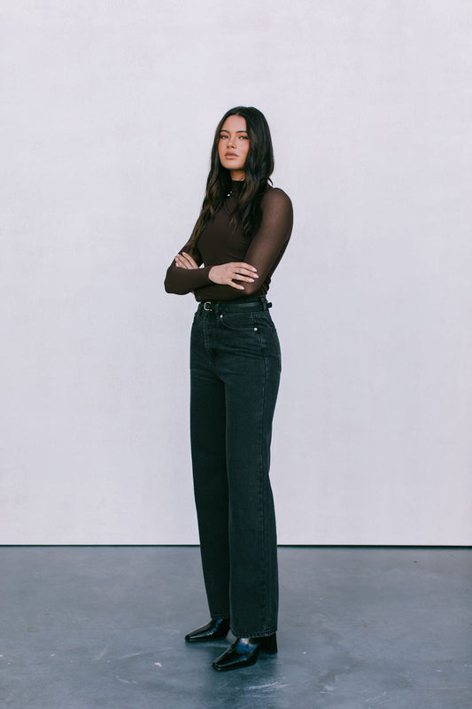 Dakitah Long-sleeve Top - Espresso Brown Mesh