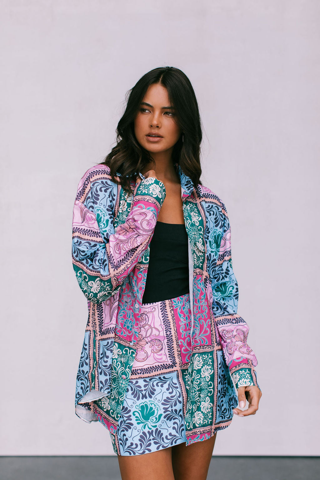 Poet Skirt - Paisley Tile Print