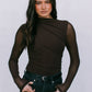 Dakitah Long-sleeve Top - Espresso Brown Mesh
