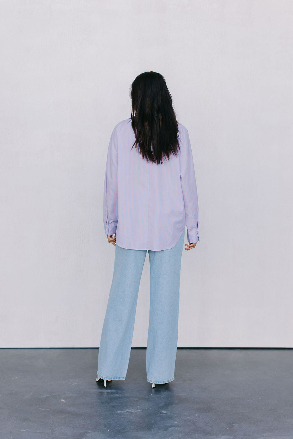 Saint Oversized Shirt - Lilac/Peach Stripe