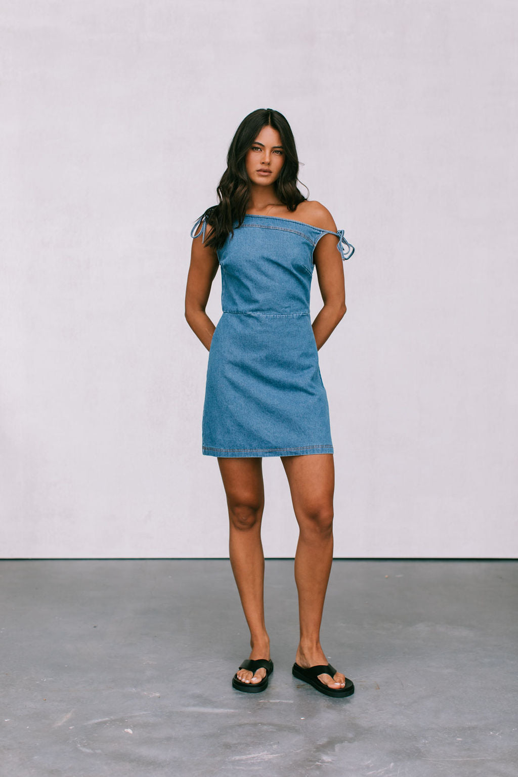 Qiana Mini Dress - Denim