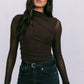 Dakitah Long-sleeve Top - Espresso Brown Mesh
