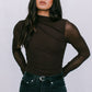 Dakitah Long-sleeve Top - Espresso Brown Mesh