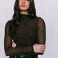 Dakitah Long-sleeve Top - Espresso Brown Mesh