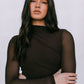 Dakitah Long-sleeve Top - Espresso Brown Mesh