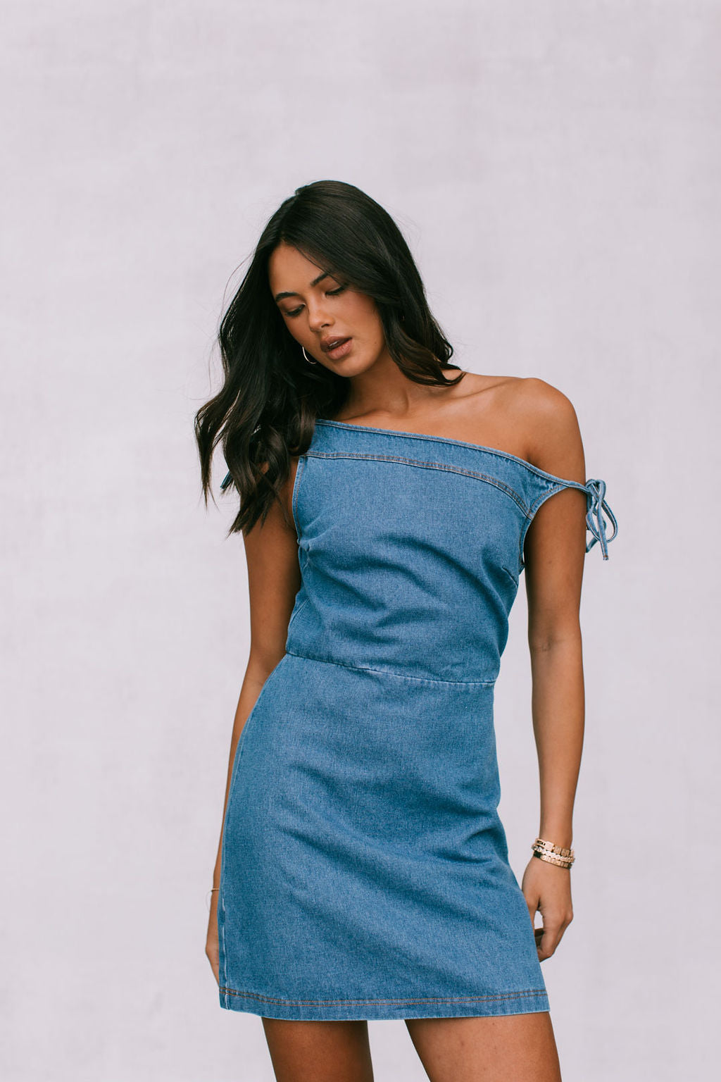 Qiana Mini Dress - Denim