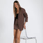 Quade Tailored Blazer - Chocolate Pinstripe