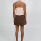 Jetta Mini Skirt - Chocolate Brown Suede Look