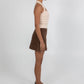 Jetta Mini Skirt - Chocolate Brown Suede Look