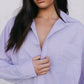 Saint Oversized Shirt - Lilac/Peach Stripe