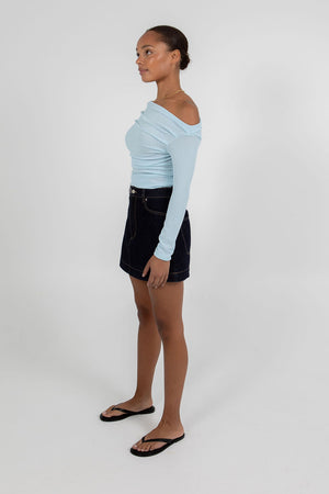 Daliah Long-sleeve Top - Baby Blue