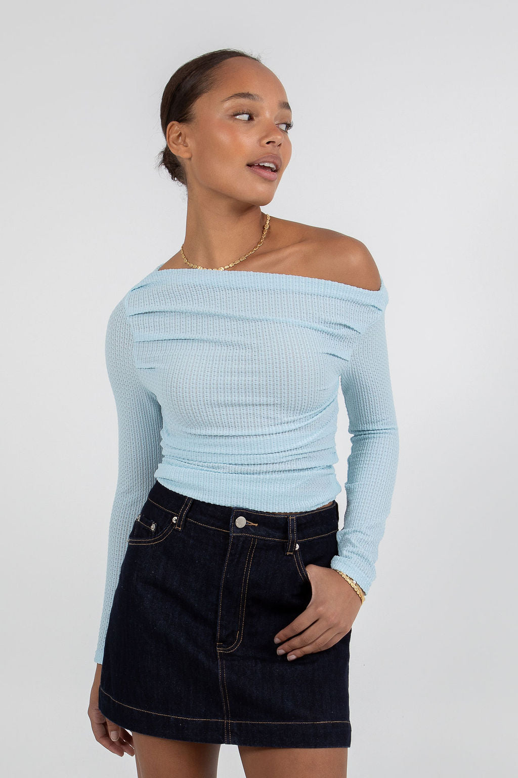 Daliah Long Sleeve Top Baby Blue