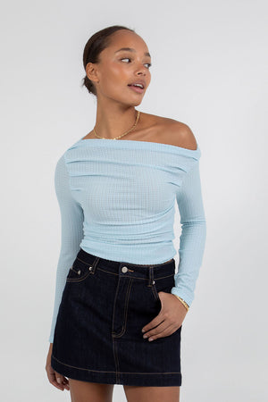 Daliah Long-sleeve Top - Baby Blue