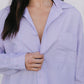Saint Oversized Shirt - Lilac/Peach Stripe