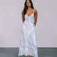 Xalapa Dress - Ivory/Blue Fan Print