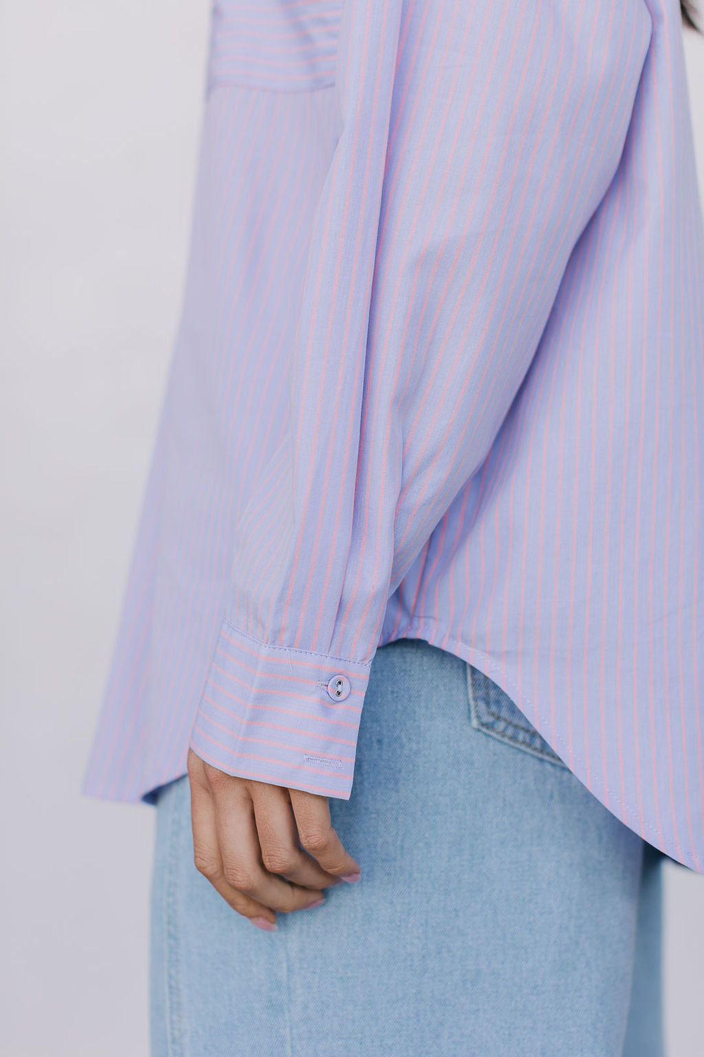 Saint Oversized Shirt - Lilac/Peach Stripe