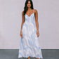 Xalapa Dress - Ivory/Blue Fan Print