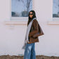 Yanni Oversized Blazer - Chocolate Brown Suede Look