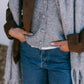 Yanni Oversized Blazer - Chocolate Brown Suede Look