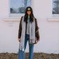Yanni Oversized Blazer - Chocolate Brown Suede Look