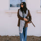 Yanni Oversized Blazer - Chocolate Brown Suede Look