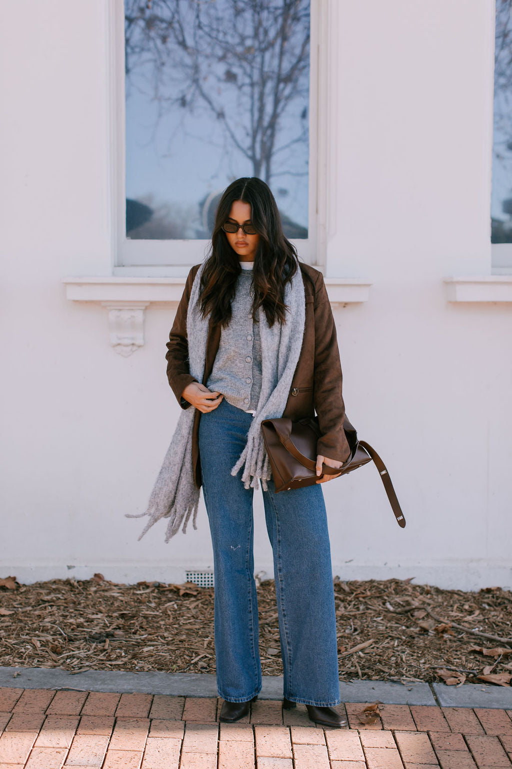 Vanessa Knit Cardigan - Grey Marle