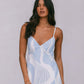 Xalapa Dress - Ivory/Blue Fan Print