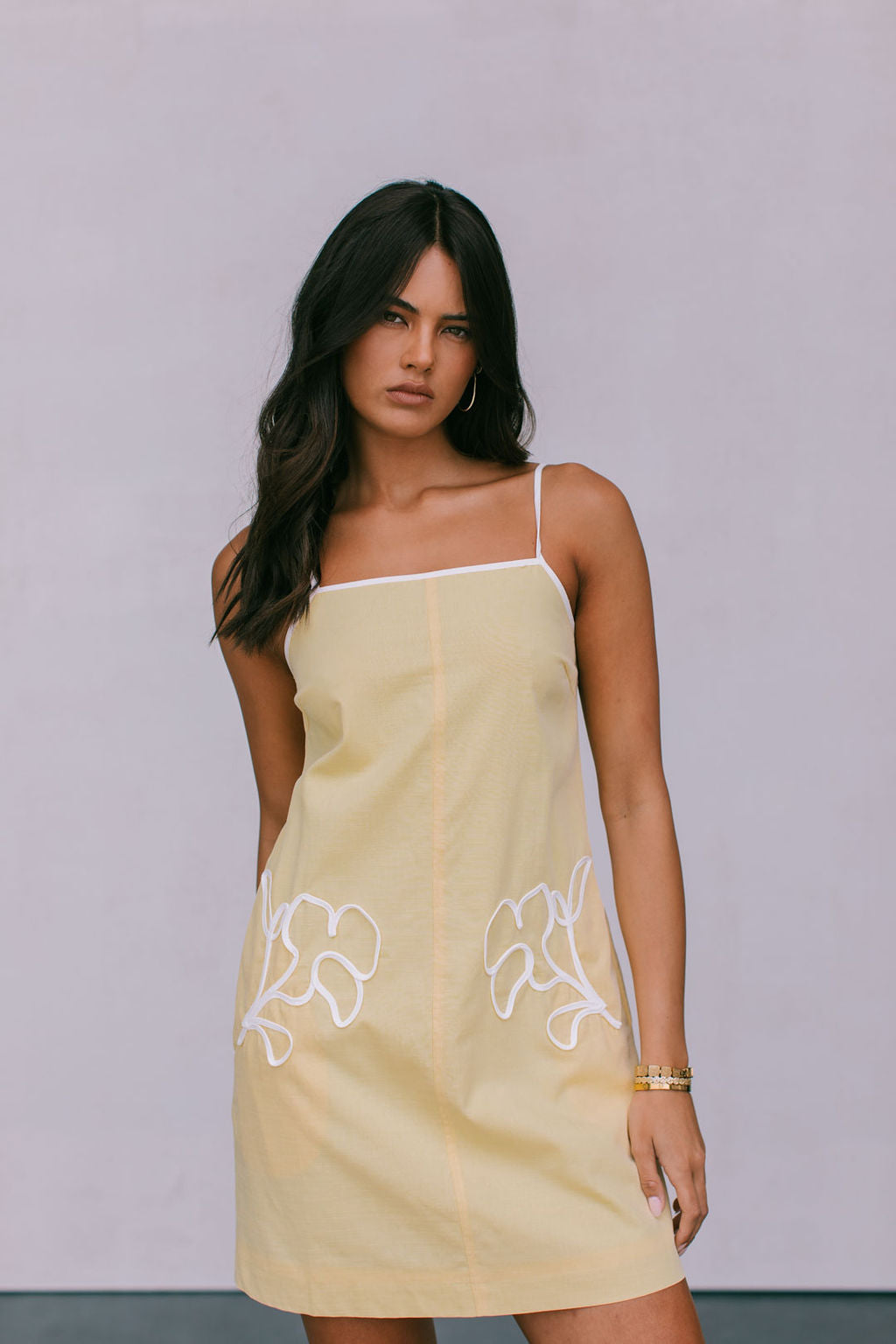 Frenchie Mini Dress Lemon
