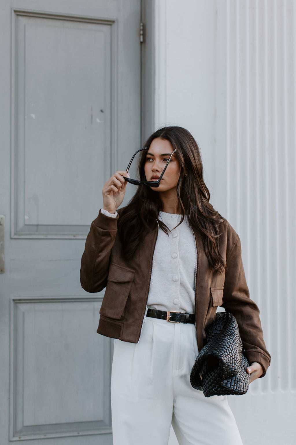 Vanessa Knit Cardigan - Beige Marle