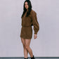 Gina Skirt - Tan Suede Look