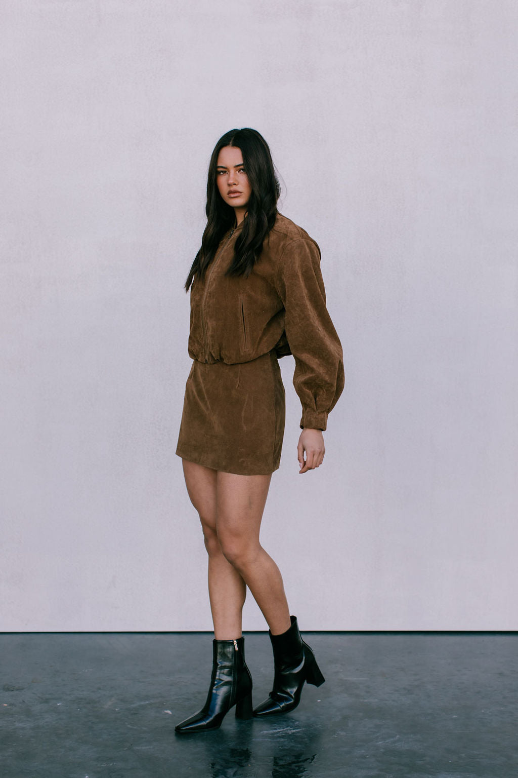 Gina Skirt - Tan Suede Look