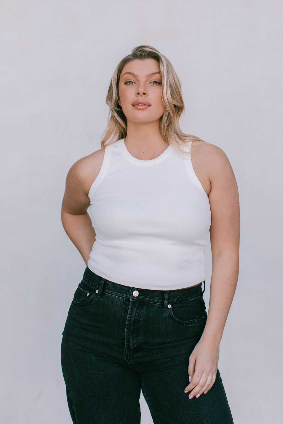 Carissa Wide Leg Jeans Washed Black