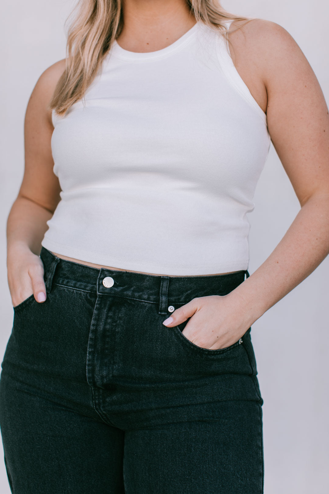 Carissa Wide Leg Jeans Washed Black