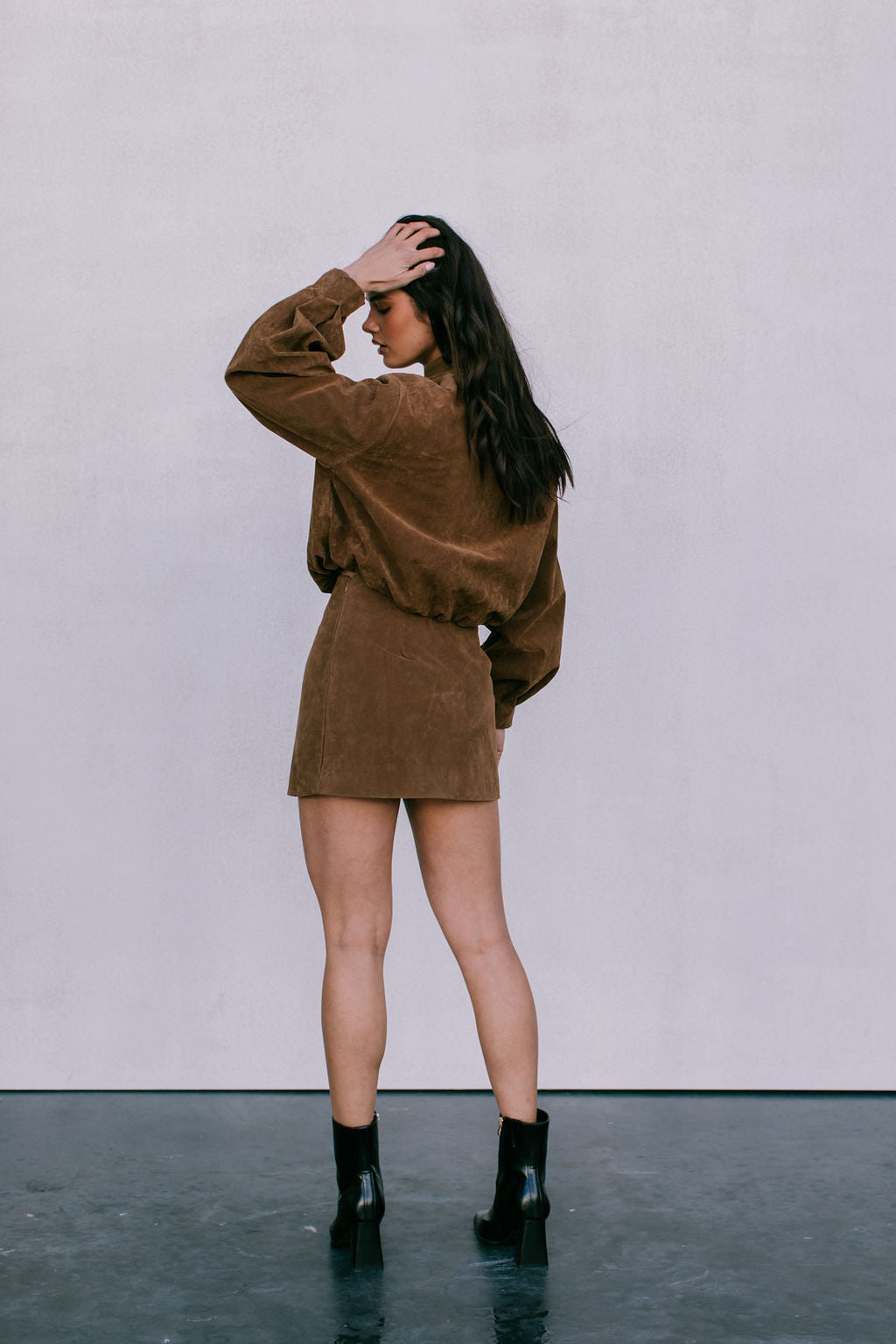 Gina Skirt - Tan Suede Look