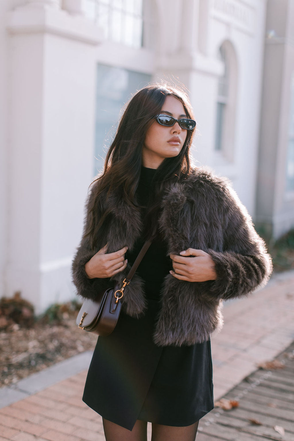 PRE ORDER Delilah Faux Fur Jacket Chocolate
