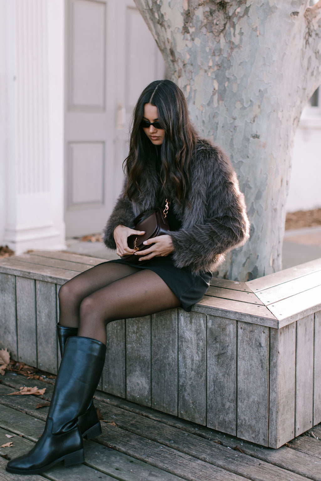 PRE ORDER Delilah Faux Fur Jacket Chocolate
