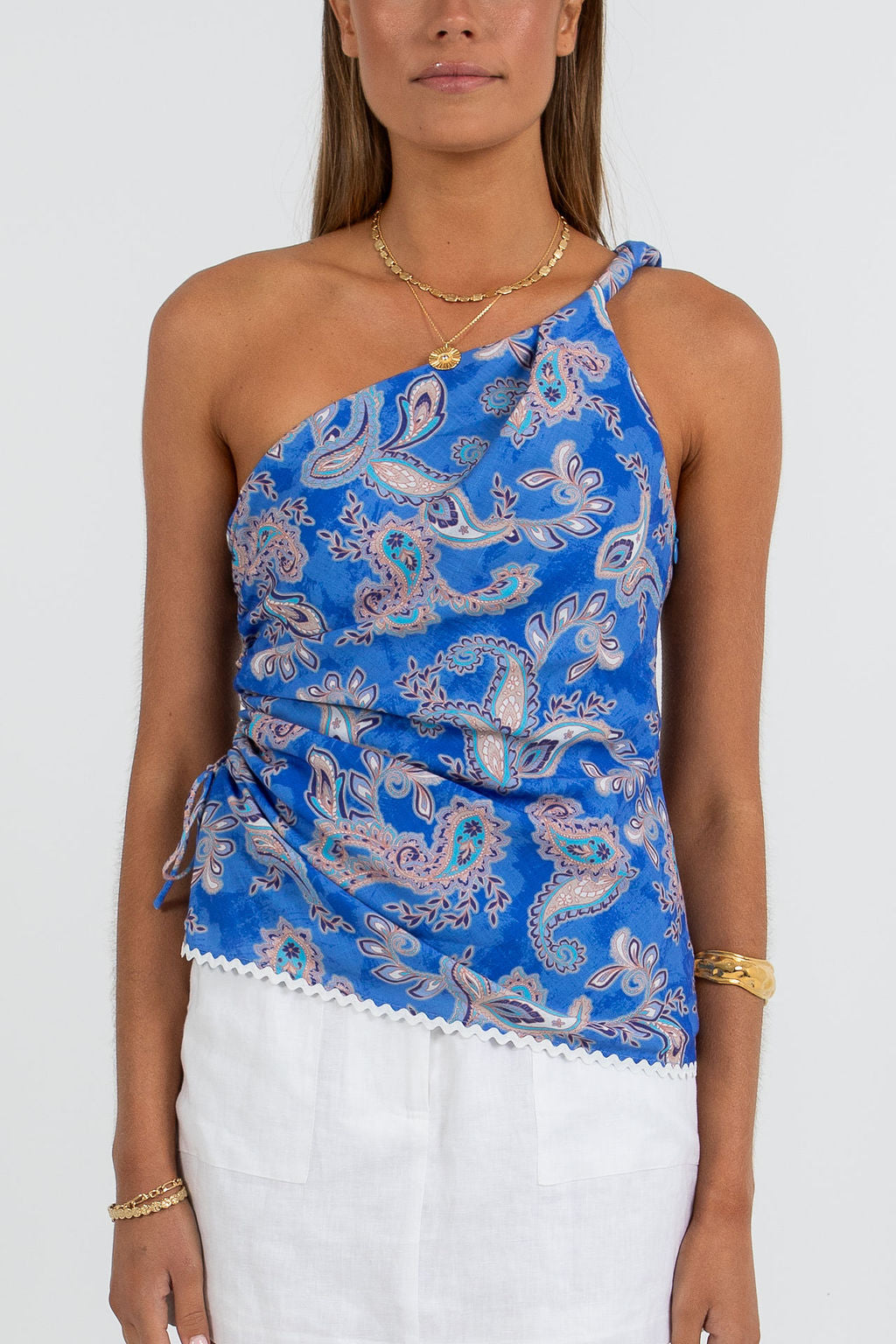 COMING SOON - Yazlin One Shoulder Top - Oceana Print